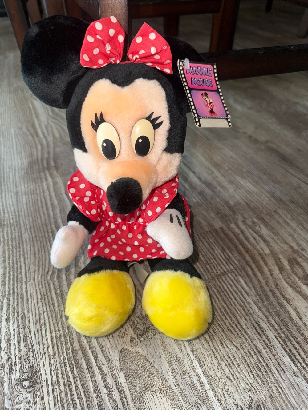 Disney Minnie Mouse Plush in Black, Red, Yellow Polka Dot Outfit